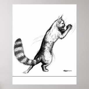 Katze Springing2 Poster