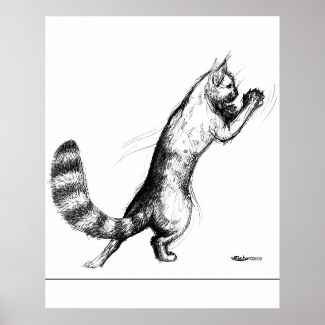 Katze Springing2 Poster (Vorne)