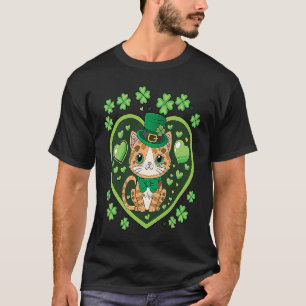 Katze St. Patrick's Day Leprechaun Süß 2023 T-Shirt