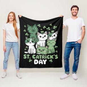 Katze St. Patrick's Day Lustiger Catrick's Day Fleecedecke