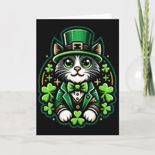 Katze St. Patrick's Day Shamrock Für Männer Frauen Karte
