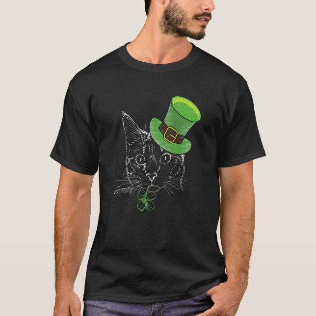 Katze St. Patrick's Day T-Shirt (Vorderseite)
