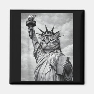 Katze Statue Freiheit Lustig Freiheit Katze Weiß S Magnet