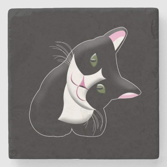 Katze Steinuntersetzer (Vorderseite)