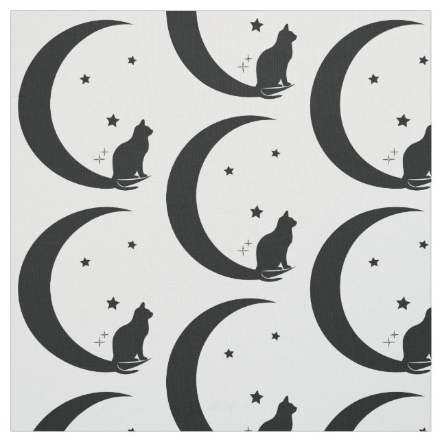 Katze, Sterne und Mond Stoff (Muster)