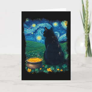Katze Sternennacht St Patricks Tag Van Gogh Karte
