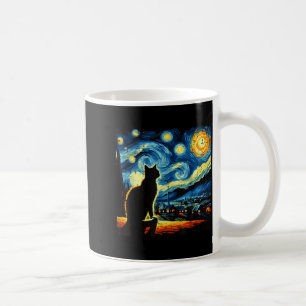 Katze Sternennacht Van Gogh Kätzchen Malerei Kunst Kaffeetasse