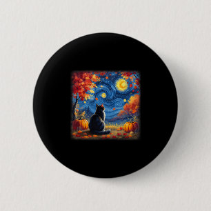 Katze Sternennacht Van Gogh Katzenliebhaber Ernted Button