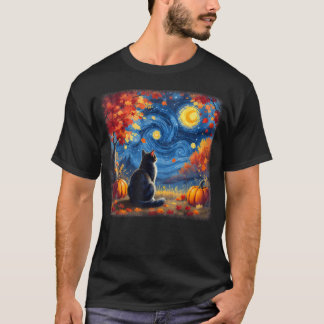 Katze Sternennacht Van Gogh Katzenliebhaber Ernted T-Shirt