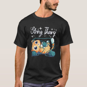 Katze Stringtheorie Stricken T-Shirt