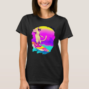 Katze Surfen Surfer Reitet Welle Ozean Künstlerisc T-Shirt