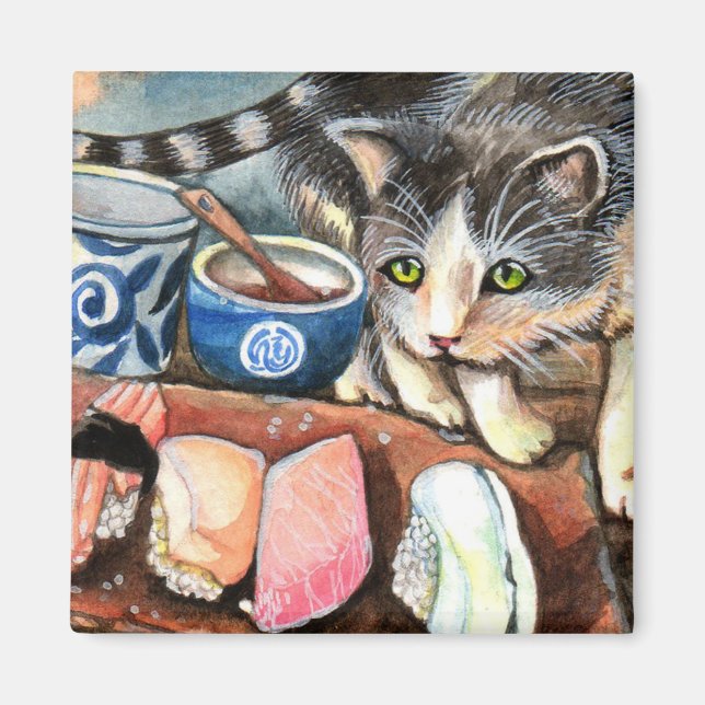 Katze Sushi Magnet (Vorne)