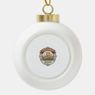 Katze Süßigkeiten Shop Katze Süßigkeiten Shop Katz Keramik Kugel-Ornament