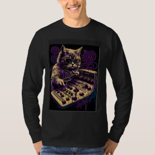Katze Synthesizer Analoger Synth Vintage-Studio-Au T-Shirt