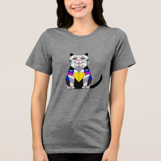 Katze T-Shirt Katzen-Design Tri-Blend Shirt