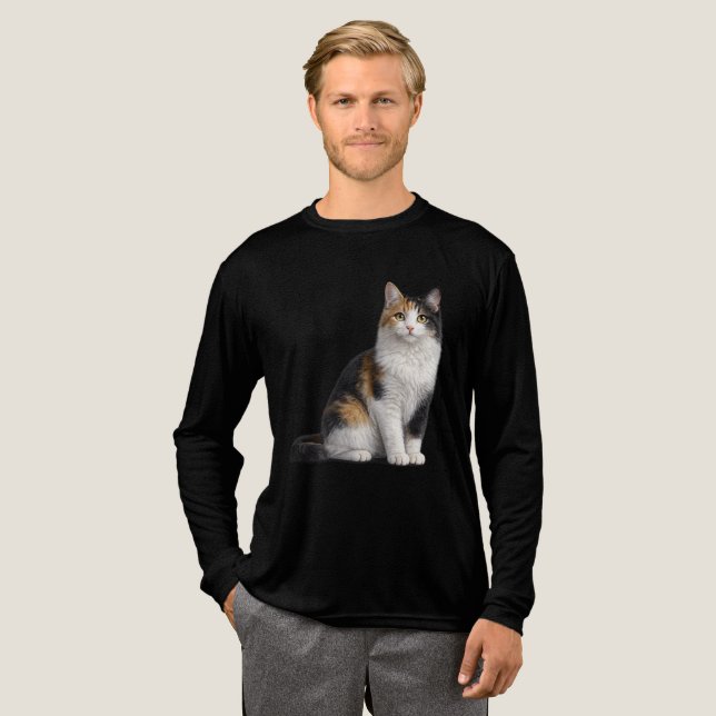 Katze T-Shirt Tri-Blend Shirt (Volle Vorderseite)