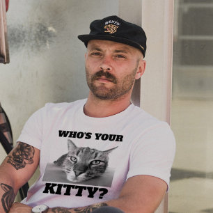 KATZE T - SHIRT, WER IST DEINE KÜCHE? FUNNY CAT-T- T-Shirt