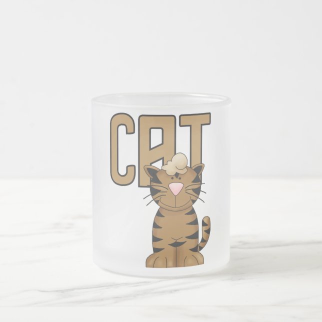 Katze T-Shirts und Geschenke Mattglastasse (Mittel)