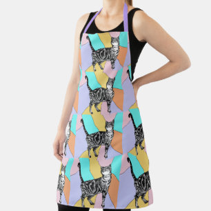 Katze Tabby-Muster Pastell Katzen Frauen Schürze