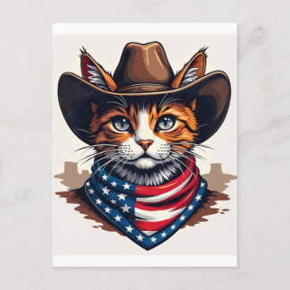 Katze Tabby Pfote Feline USA Unabhängigkeitstag 20 Feiertagspostkarte