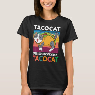 Katze Taco Frauen Männer Kinder Niedlich Rückwärt T-Shirt