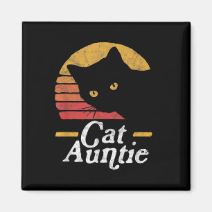 Katze Tante Vintage Achtziger Jahre Stil Sonne Kat Magnet