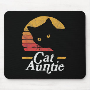 Katze Tante Vintage Achtziger Jahre Stil Sonne Kat Mousepad