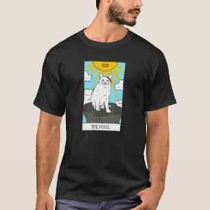 Katze Tarotkarte Der Narr Feline Lächelnd T-Shirt