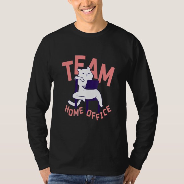 Katze - Team Home Office T-Shirt (Vorderseite)