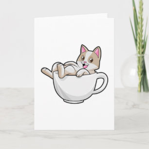 Katze Teetasse Karte