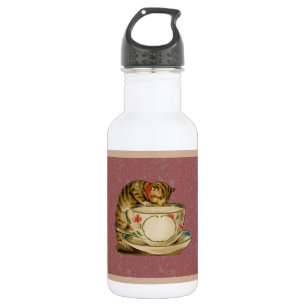 Katze Teetasse Süß Vintage Viktorianisch Haustier Edelstahlflasche