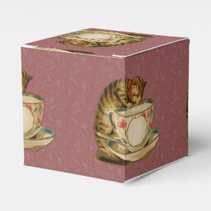 Katze Teetasse Süß Vintage Viktorianisch Haustier Geschenkschachtel