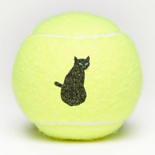 Katze Tennisbälle