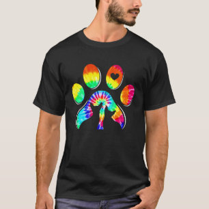 Katze Tie Dye Herz Pfotenabdruck Kätzchen Kitten T-Shirt