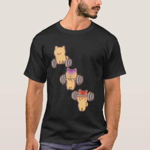 Katze-Tiefheben-Turnhalle-Fitness-Workout-Übung-Lu T-Shirt