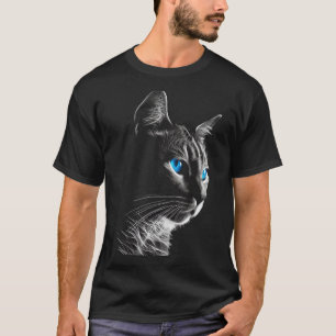 Katze Tier - blaue Augen Kunstkatze T-Shirt