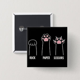 Katze Tier Haustier Liebhaber Schere Stein Papier Button