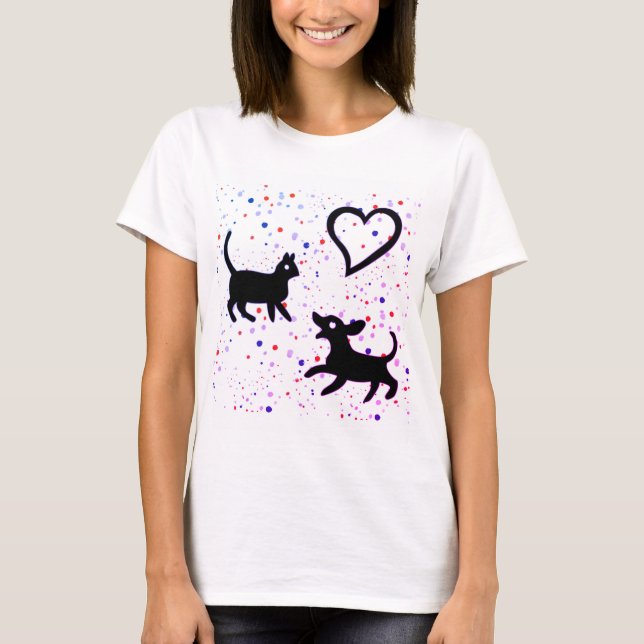 Katze, Tier, Hund T-Shirt (Vorderseite)