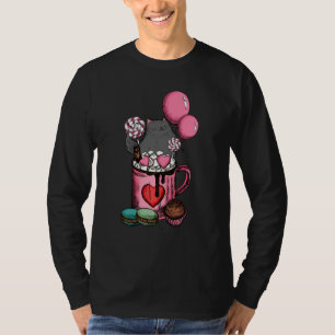 Katze Tier in Kaffeetasse Tasse Valentinstag V Tag T-Shirt