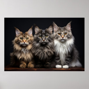 Katze Tier Portrait Natur Schönheit Poster