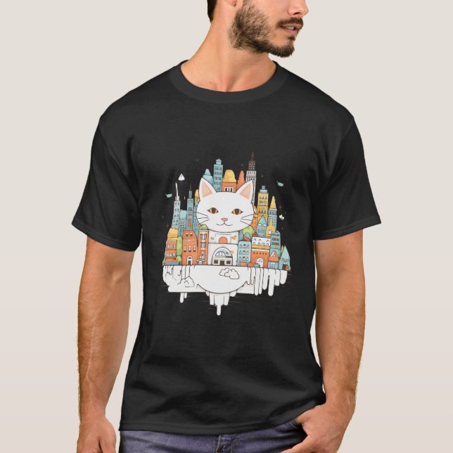Katze Tier Schönheit Natur Stadt Entdeckung T-Shirt (Vorderseite)
