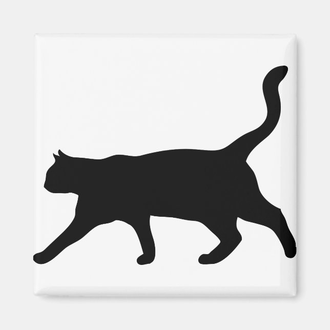 Katze Tier Silhouette Hauskatze Kitten Magnet (Vorne)