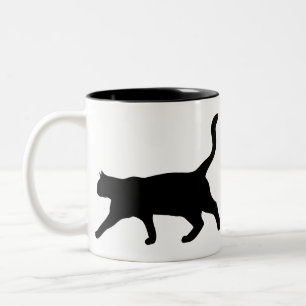 Katze Tier Silhouette Hauskatze Kitten Zweifarbige Tasse