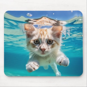 Katze Tierspass Wasserspielen im Freien Mousepad