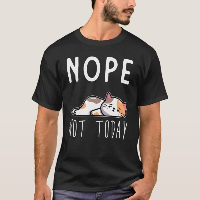 Katze Tired Lazy Cat 1 T-Shirt (Vorderseite)