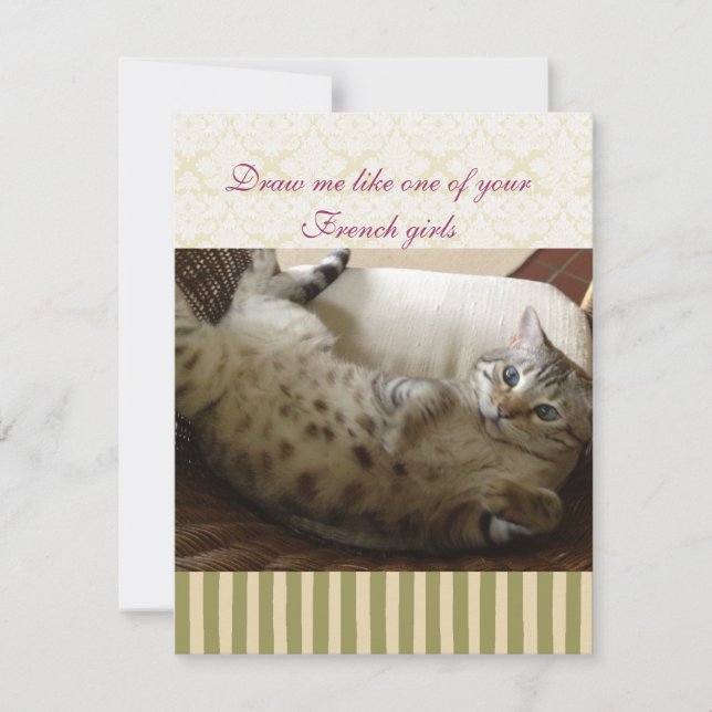 Katze Titanic Quote Brocade Strip Notecard (Vorderseite)