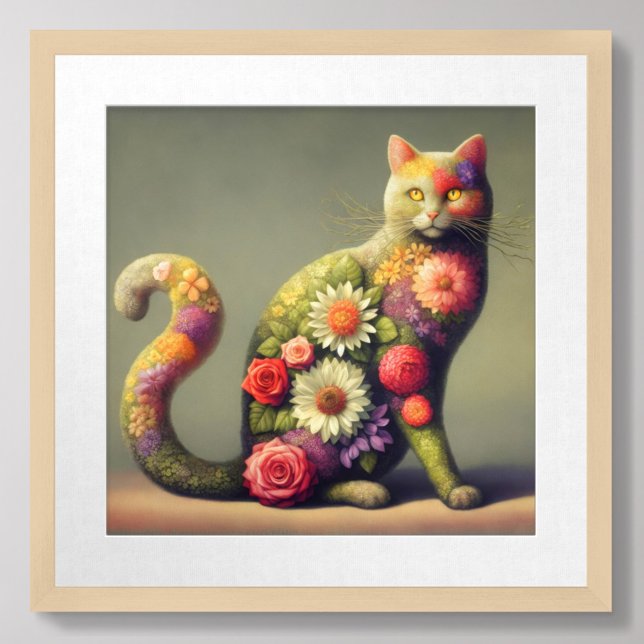 Katze Topiary, Blume auf einer Katze, Bio Poster (Von Creator hochgeladen)