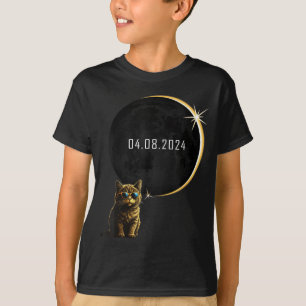 Katze Totale Sonnenfinsternis 2024 Totalität Lusti T-Shirt