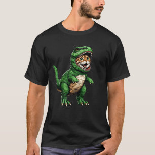 Katze trägt Dinosaurier-Outfit Lustiger Katzenlieb T-Shirt