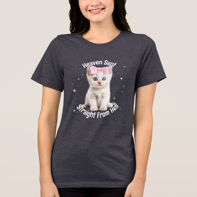 Katze Tri-Blend Shirt (Vorderseite)